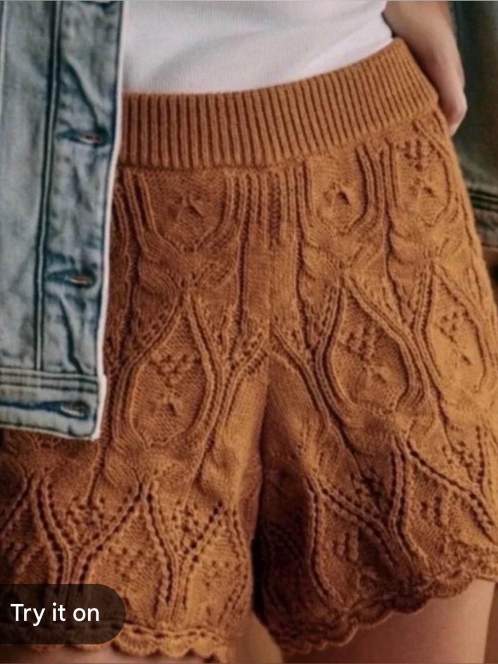 Sezane black Lace Knit Women's Shorts